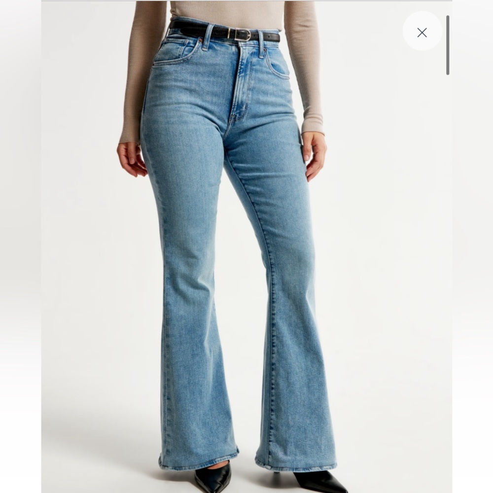 Abercrombie Curve Love The Vintage Flare Denim Blue Jeans